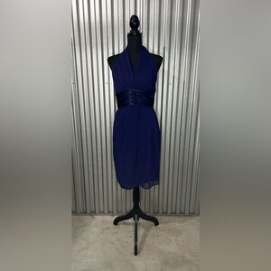 Women’s Maggy London Purple Polyester Midi Tie Lined Backless Dress Size 10